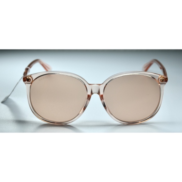 GUCCI GG0261SA 006 SHINY TRANSPARENT ORANGE ROUND SUNGLASSES. 57mm - Picture 7 of 12